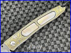 William Henry Custom Brown Lip Pearl Koftgari 24k Gold Knife Pristine Mint