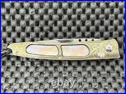William Henry Custom Brown Lip Pearl Koftgari 24k Gold Knife Pristine Mint