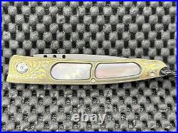 William Henry Custom Brown Lip Pearl Koftgari 24k Gold Knife Pristine Mint