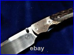 William Henry Fine Knives T12-BPM Spearpoint- Mokume & Black Palm