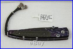 William Henry Folding Knife Blackout B10 Carbon Fiber Wave Damascus 08/25