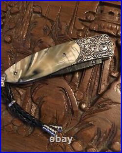 William Henry Knife B05 Monarch KLONDIKE Ring-Cut Fossil Mammoth & Topaz 50/50