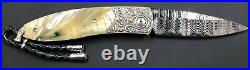 William Henry Knife B05 Monarch KLONDIKE Ring-Cut Fossil Mammoth & Topaz 50/50