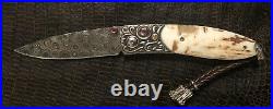 William Henry Knife B05 Monarch MCKINLEY 18k Gold, Walrus Fossil & Rubies 18/25