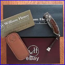 William Henry Knife B09 ROCK SPRINGS 1/25 CARVED 22K GOLD STERLING Retail $1550