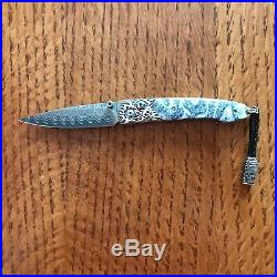 William Henry Knife B10 Inferno Sterling Silver Skulls Fossil Coral Retail $1750
