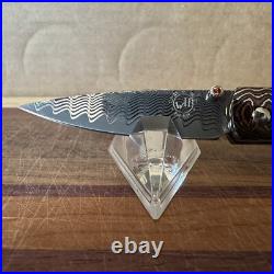 William Henry Knife B10 Lancer Mammoth Tooth Wave Mokume Wave Damascus 34/50