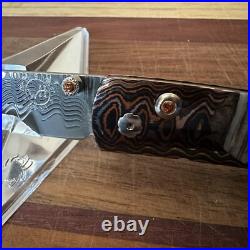 William Henry Knife B10 Lancer Mammoth Tooth Wave Mokume Wave Damascus 34/50