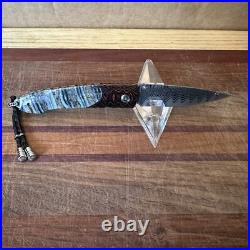 William Henry Knife B10 Lancer Mammoth Tooth Wave Mokume Wave Damascus 34/50