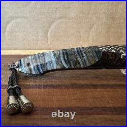 William Henry Knife B10 Lancer Mammoth Tooth Wave Mokume Wave Damascus 34/50