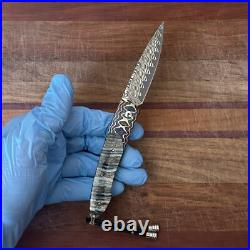 William Henry Knife B10 Lancer Mammoth Tooth Wave Mokume Wave Damascus 34/50