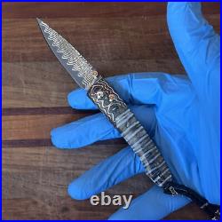 William Henry Knife B10 Lancer Mammoth Tooth Wave Mokume Wave Damascus 34/50