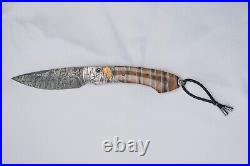 William Henry Knife B12 American Crude Hand Engraved 24k Gold Inlays Ltd Edition