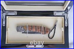 William Henry Knife B12 American Crude Hand Engraved 24k Gold Inlays Ltd Edition