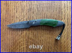 William Henry Knife B12 Green River Jade Damascus