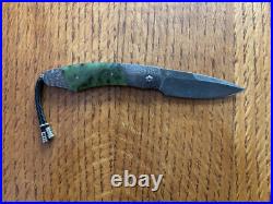 William Henry Knife B12 Green River Jade Damascus