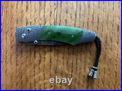 William Henry Knife B12 Green River Jade Damascus