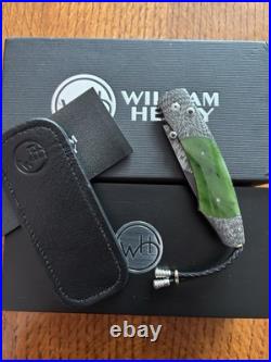 William Henry Knife B12 Green River Jade Damascus