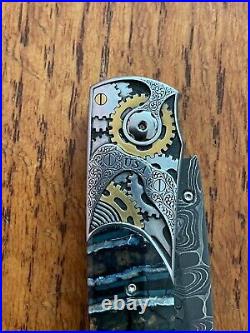 William Henry Knife B12 Watchworks Hand Engraved 24k Gold Fossil