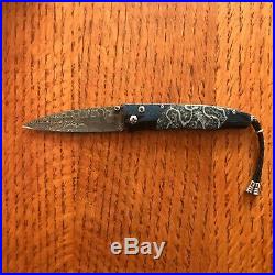 William Henry Knife B30 Blue Lagoon Damascus Coral Fossil Sapphires Retail $2125