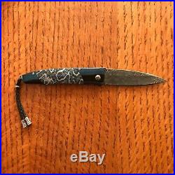 William Henry Knife B30 Blue Lagoon Damascus Coral Fossil Sapphires Retail $2125