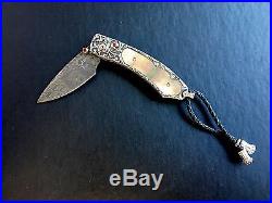 William Henry Knife Special Edition B09 DARK SEA Demascus Silver Sapphire NEW P