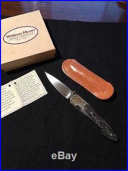 William Henry Knife T-10 GCF Armadillo 14K Gold / Sterling Silver Collector