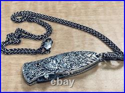 William Henry Morpheus Sterling Silver Pendant Knife. 22 WH. 925 Necklace