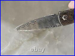 William Henry Pikatti B04-WMPW Folding Knife Damascus Mokume Pearl Topaz 500 LE