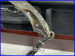 William Henry Pocket Knife Collectable B04-DBW Pikatti 88/500 Damascus Steel