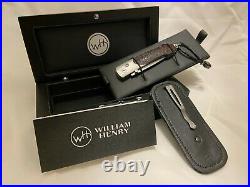 William Henry Pocket Knife Collectable B10 Scarlet Pine 096/500 Damascus Steel