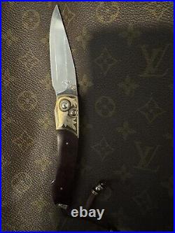 William Henry Pocket Knife Golden Vine Gold Inlay