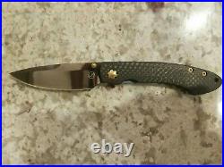 William Henry T12 Black & Tan Spearpoint Carbon Fiber Gold Knife