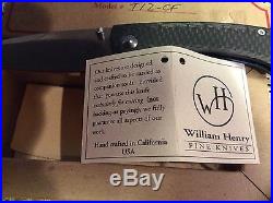 William Henry T12-CF Knife NOS VINTAGE FEATHER WEIGHT LUXURY, TOUGH AS NAILS