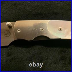 William Henry T12-P Spearhead Knife, Mother of Pearl, Annodized Titanium