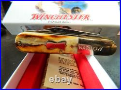 Winchester 3 1/4 Genuine Stag Handle Barlow Hour Glass Shield Pocket Knife
