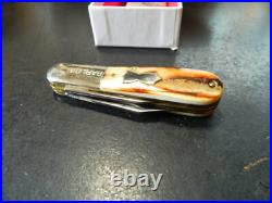 Winchester 3 1/4 Genuine Stag Handle Barlow Hour Glass Shield Pocket Knife