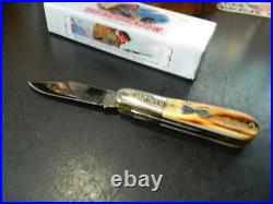Winchester 3 1/4 Genuine Stag Handle Barlow Hour Glass Shield Pocket Knife