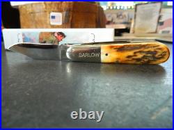 Winchester 3 1/4 Genuine Stag Handle Barlow Hour Glass Shield Pocket Knife