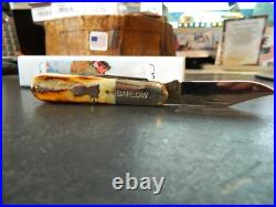 Winchester 3 1/4 Genuine Stag Handle Barlow Hour Glass Shield Pocket Knife