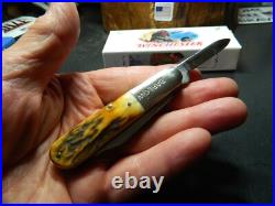 Winchester 3 1/4 Genuine Stag Handle Barlow Hour Glass Shield Pocket Knife
