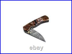 York Vivant, Custom Handmade Damascus Steel Folding Knife, Pocket Knife YVC-06