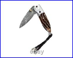 York Vivant, Custom Handmade Damascus Steel Folding Knife, Pocket Knife al-adb156