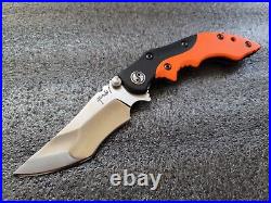 Yuna Knives Assassin, ZDP-189/ATS-34 San Mai, Black & Orange G-10, Flamed Ti, 4