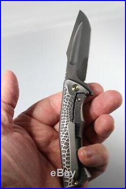 ZIEBA KNIVES CUSTOM S5 MINI RARE 3 M390 Momento Mori TITANIUM USA