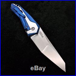 Zero Tolerance ZT0055 Custom BWL Blue & Silver with Ti screws ZT 0055 0055