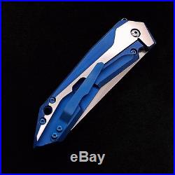 Zero Tolerance ZT0055 Custom BWL Blue & Silver with Ti screws ZT 0055 0055