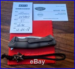 Zieba Knives Custom S5 Mini Rare Vvilk 3 M390 Snake Titanium + Bead USA