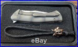 Zieba Knives Custom S5 Mini Rare Vvilk 3 M390 Snake Titanium + Bead USA