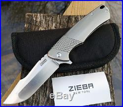 Zieba Knives S2 Flipper Devil Clip M390 Ceramic Bearing Titanium Framelock Knife